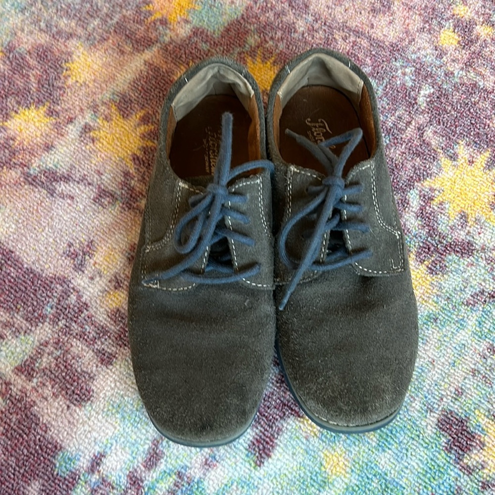 Florsheim boys suede grey-blue shoe sz3